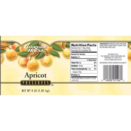 Carriage House 4lbs Apricot Preserves, PK6 48T025T4223